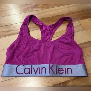 Calvin Klein Women's Magenta Logo Sports Bralette